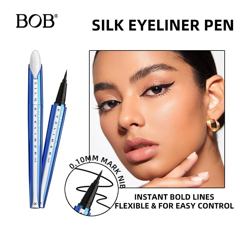 BOB silk eyeliner pen does not fade, does not smudge, quick-drying beginner waterproof eyeliner beauty
