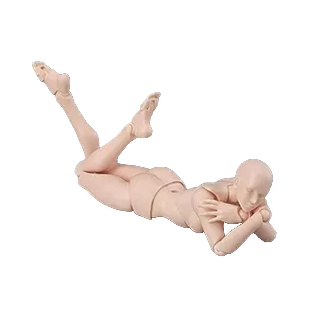 Figma Youth 2.0 Action Figure Model, Silver-Gray Skin Tone, Articulated Joints, Adult Desk Toy, Gray and Orange Skin Tone (Female #12)