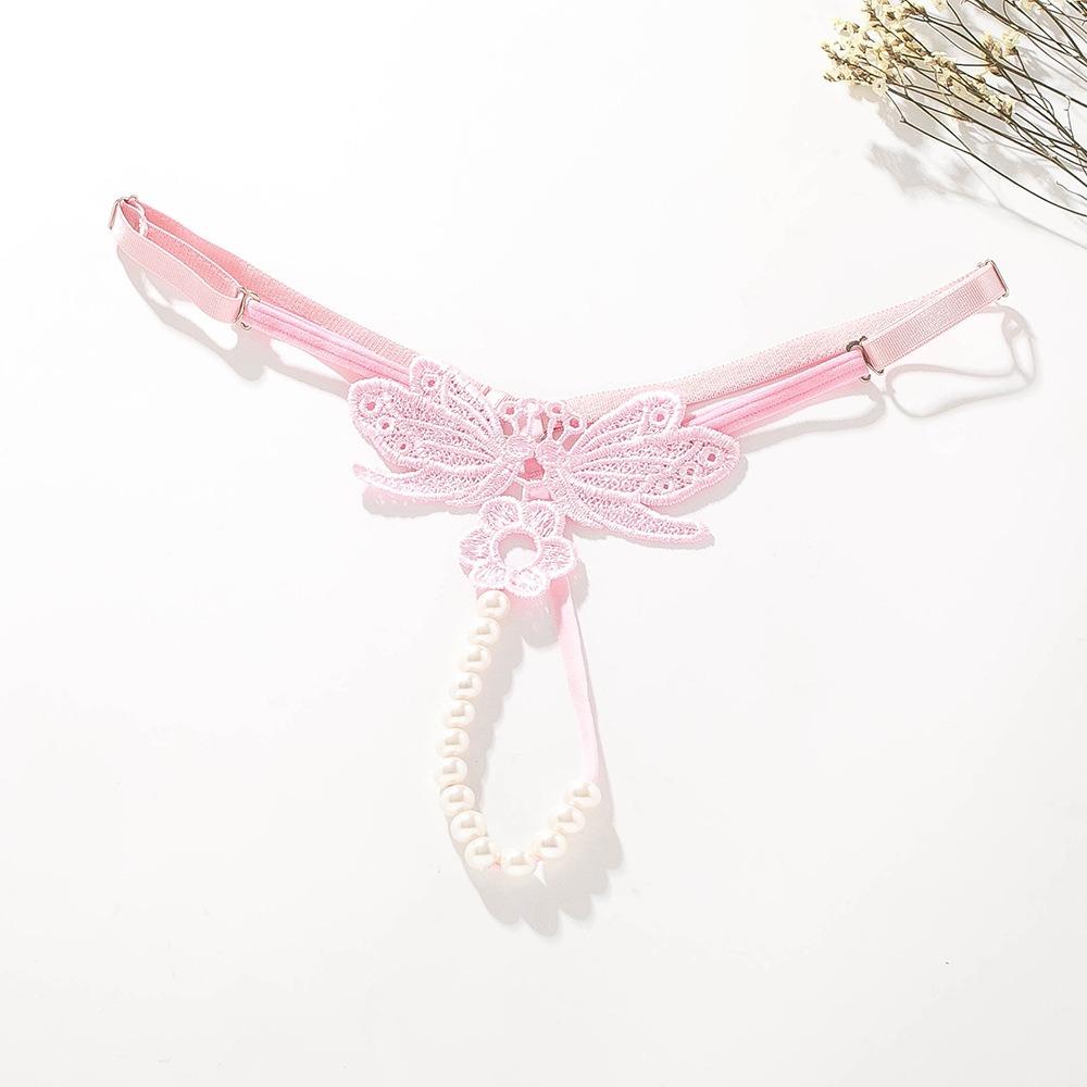 Chiloți sexy de mărime mare ajustabili, perle brodate, cu entrepiere deschisă, seducție, tanga, pantaloni, lenjerie de corp femei