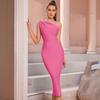 Elegantes Off-Shoulder Bandagekleid Party Abendmode Damen Slim Fit A-Linie Midi Mit Rückenfreiem Detail