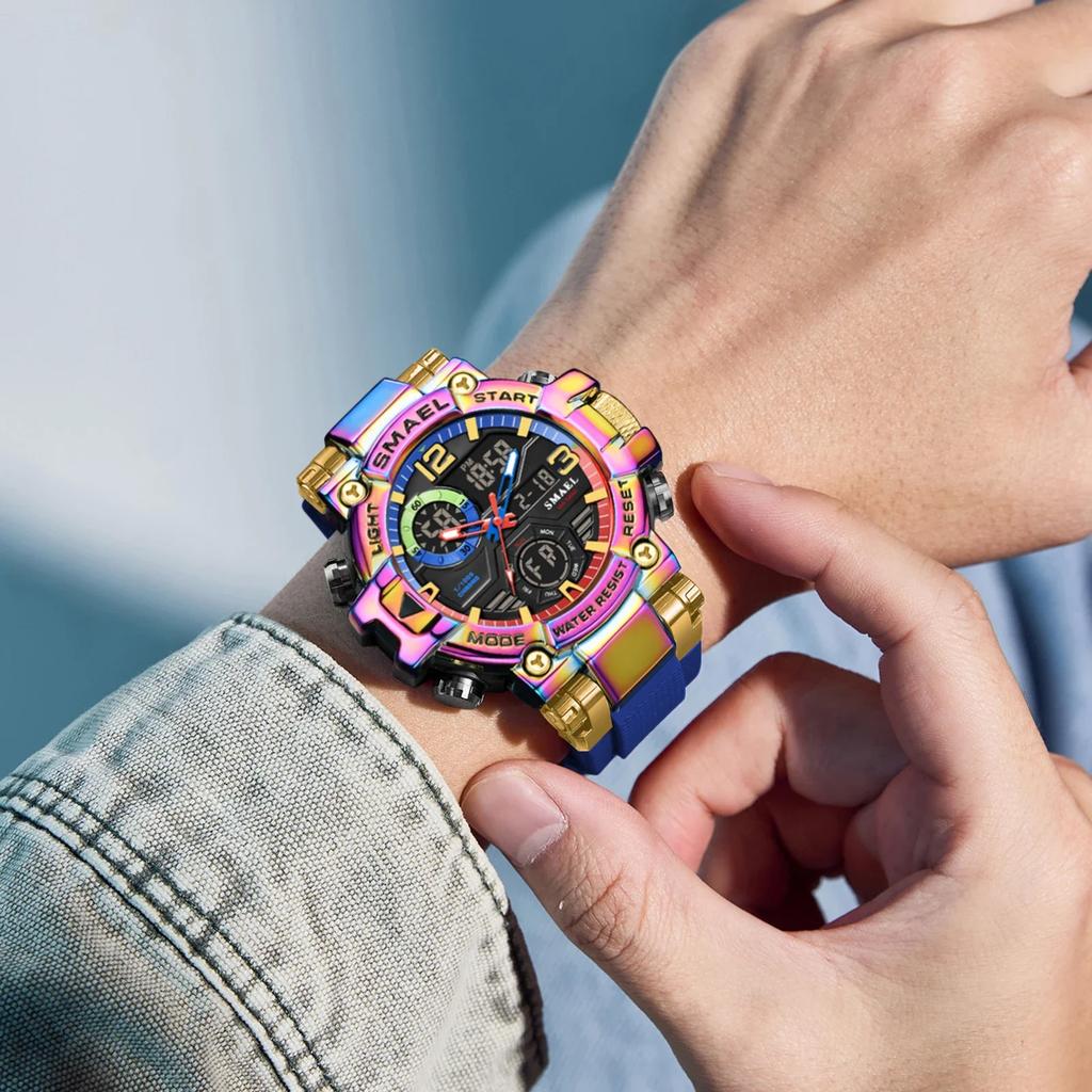 SMAEL 8110 LED Watches New 50m Waterproof Digital Watches Shockproof Sports Men Electrionic Sports Watches Men