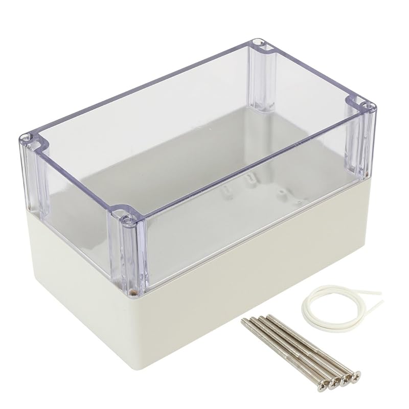 ABS Plastic Junction Box, Dustproof Waterproof IP65 Electrical Box - Universal Project Enclosure Grey, with PC Transparent/Clear Cover