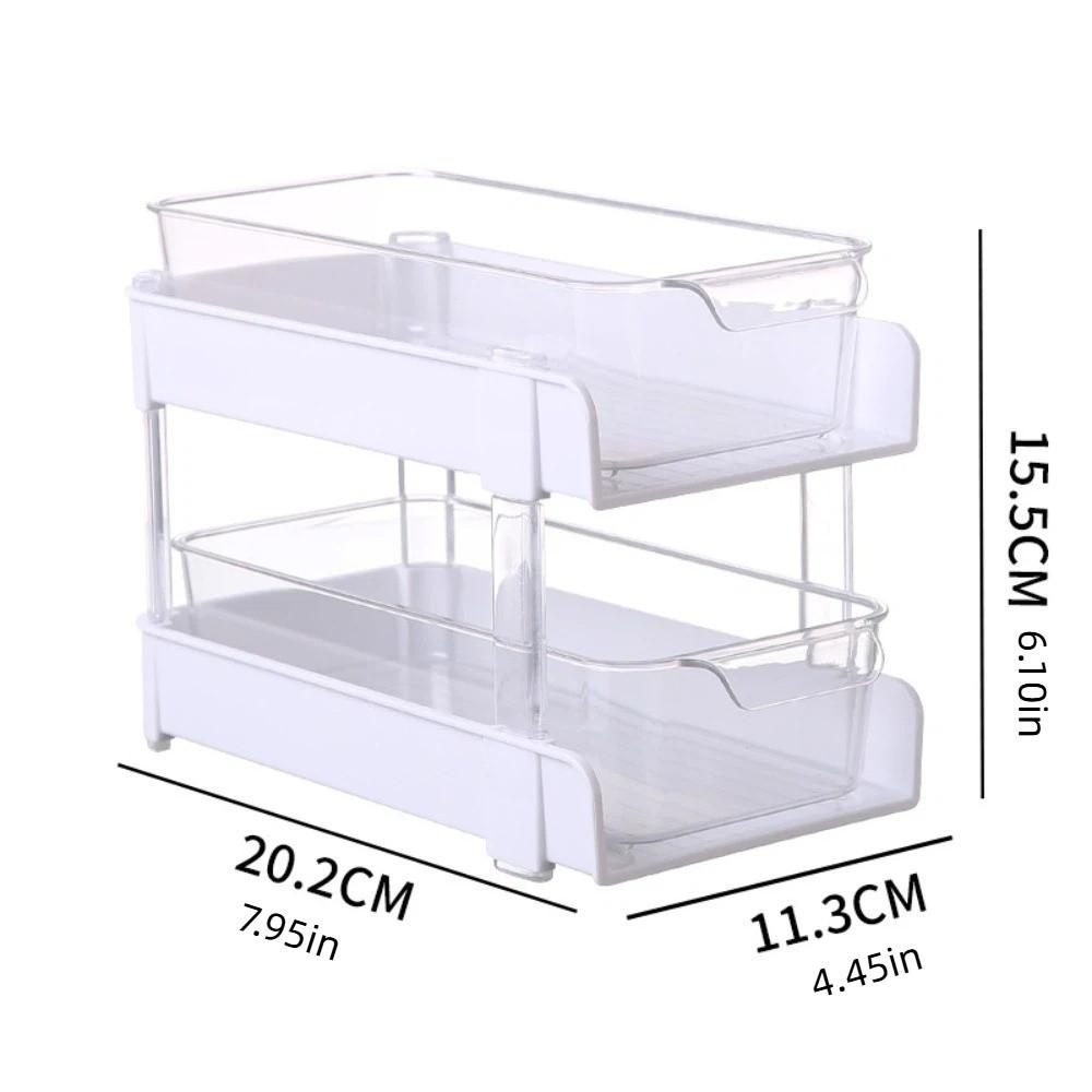 Storage Tray Desktop Storage Display Rack Removable Stationery/Toiletries 2 Layer Storage Shelf Plastic Space Save