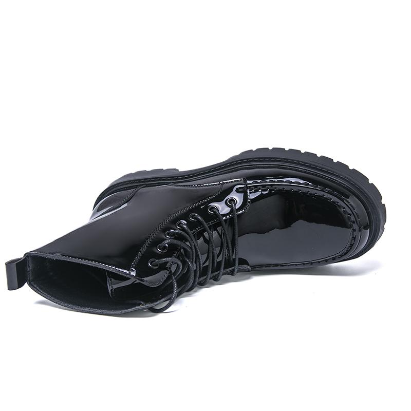 2026 New Style Leather Boots for Men British Style Black Casual Height-increasing Thick-soled High-top Leather Shoes for Men