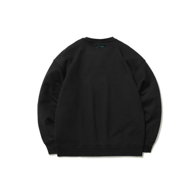 Li Ning X Shao Bu Ru Chuan Collaboration Casual Sports Pullover Long Sleeve Sweatshirt Unisex sweatshirt Black AWDR425-2
