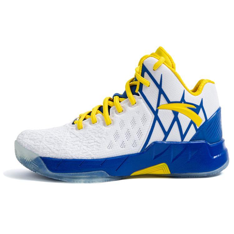 Anta KT1 Pro Nitrogen Technology Wear-Resistant Breathable Mid-Top Basketball Shoes Men Sneaker White Blue 112141106S-5 42