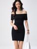 Combed Cotton One-Shoulder Summer Dress - Women's Sexy Slim Fit, Waist-Cinched, Hip-Hugging Short Style