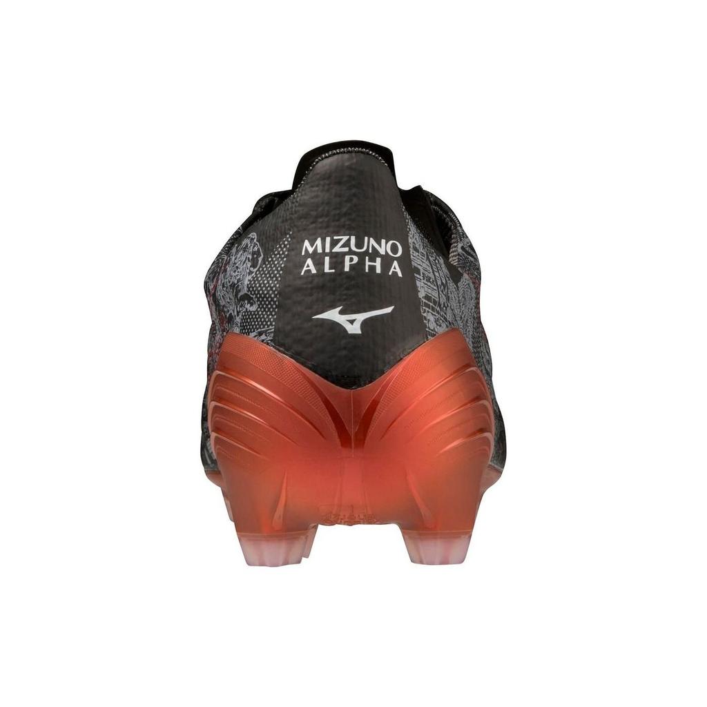 Mizuno Alpha SR4 Round Toe Lace-Up FG (Rubber Long Studs) Slip-Resistant Durable Soccer Shoes Men Soccer Shoes Red Black P1GA239904