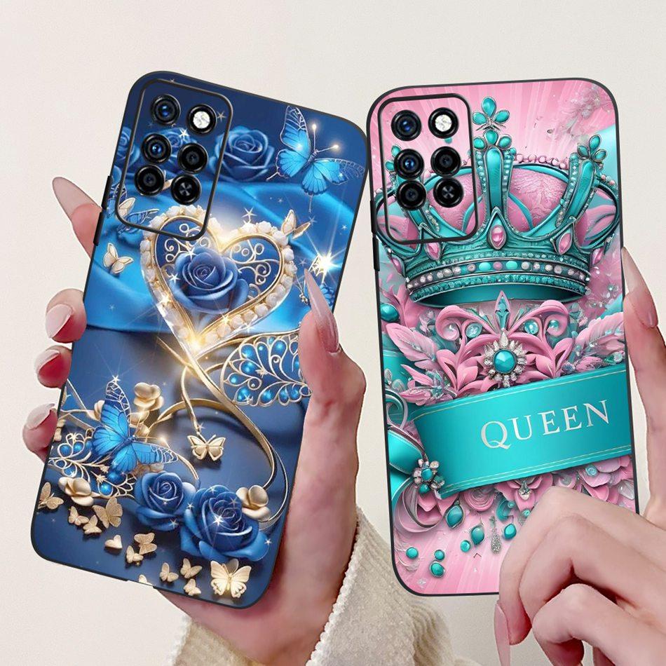 For Infinix Note 10 Pro Note10 Elegant Butterfly Cat Printed Phone Case For Infinix Note 10 10Pro NFC Black Silicone Soft Cases