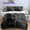 Black Cat Pattern Bedding Quilt Set  Home Decoration  Gift (1 * Duvet Cover + 2 * Pillowcase  Without Core)