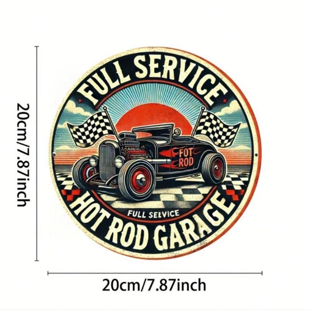 Vintage Hot Rod Garage Tin Sign 8x8 Inch Metal Wall Art Decor Kitchen Bar Cafe Home Plaque