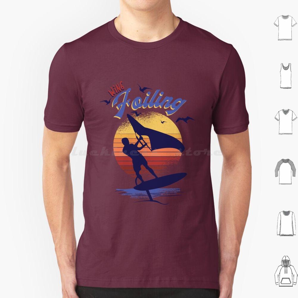 Wing Foiling Surfing Surfer Gift T Shirt Cotton Men Women DIY Print Wing Foiling Wing Foiling Surfing Surfer Idea Vintage Surf