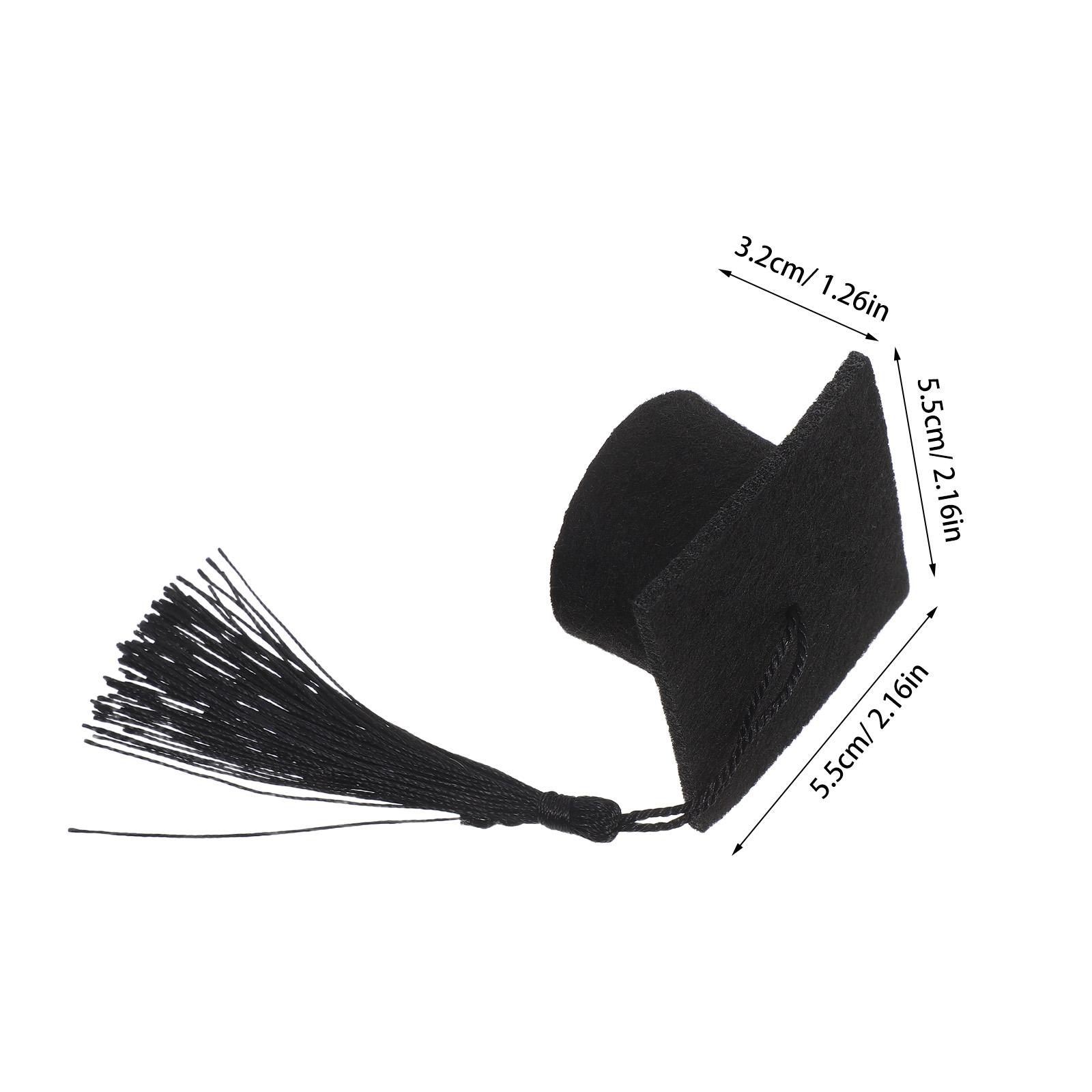 

Mini Doctorial Hat Wine Bottle Decoration with Tassel Black Bottle Cover for Table Decorations Christmas Party Favors Home Bar чорний