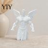 Living Room Angel Decor 3D Printed Muscular Figurine, Aesthetic Muscle Wings Statue for Home Decor, Matte Elegant Sculpture Desktop Ornament