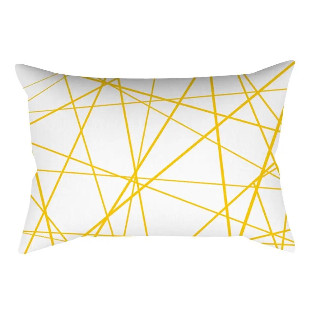 Rectangular Yellow Pillowcase Sofa Car Seat Cushion Cover Home Textile Simple Fashion Geometric