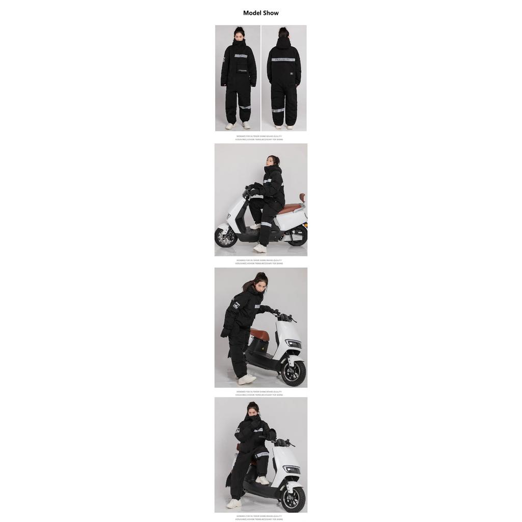 Waterproof Windproof Riding Cold-proof Clothes Winter Motorcycle Warm Thicken Plush All-in-One Clothing Snowmobile Suits