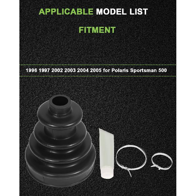 SCITOO CV Axle Boot Kit Front Outer cv joint fit 1996-1997 2002-2005 for Polaris Sportsman 500