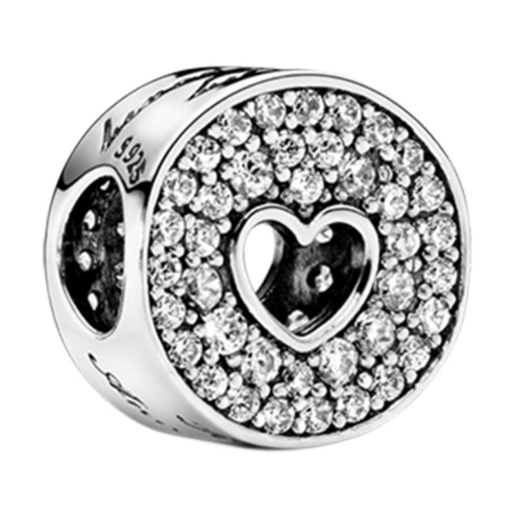 Pandora Heart Hollow Design Pendant Women pendant Silver 791977CZ Box