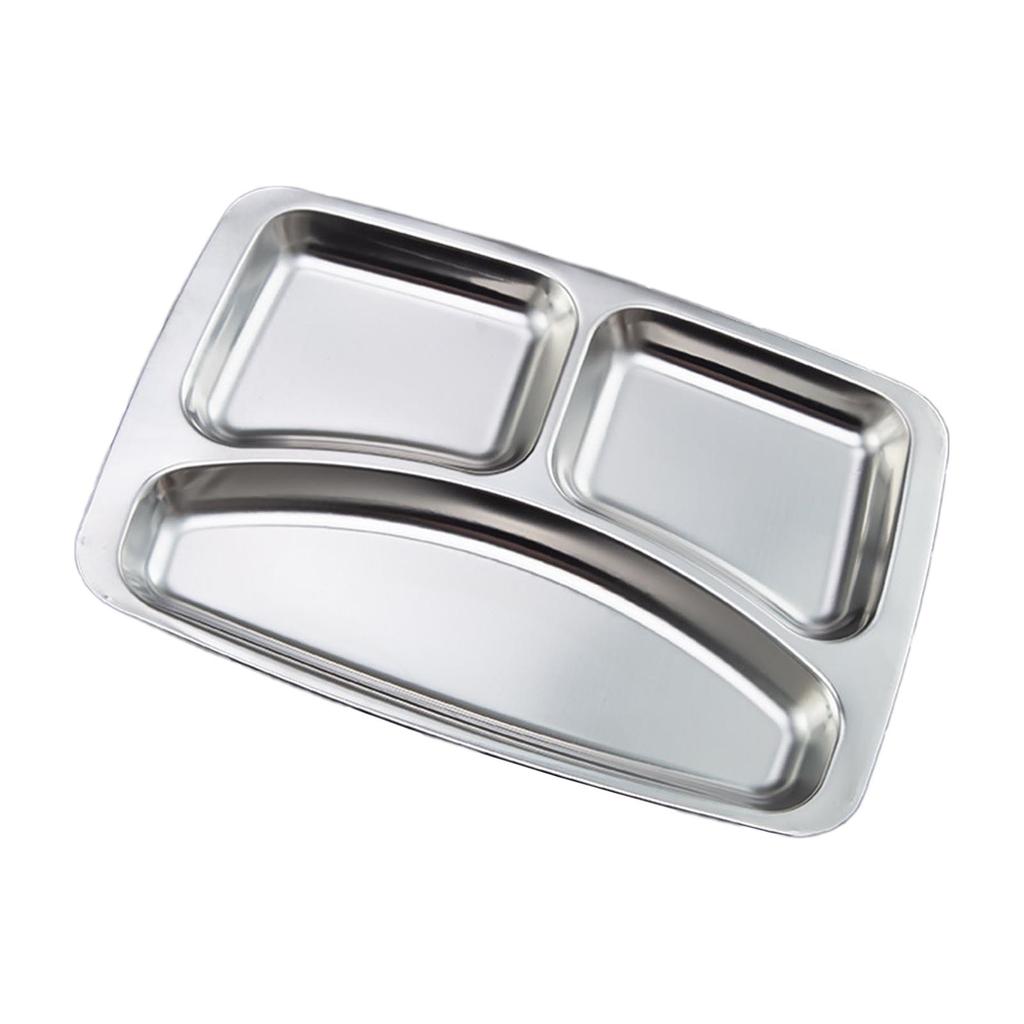 Convenient 304Stainless Steel Tray Divided Plate Compartment Tray Divided Dinner Tray Perfect for Adults and Kids