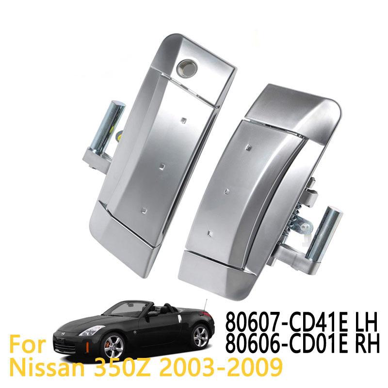 1Pc Exterior Door Handle for Nissan 350Z 2003-2009 Left Driver Right Passenger Side Replacement OEM 80607-CD41E 80606-CD01E