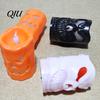 Battery Operated Spooky Candle Flameless Halloween with LED Light, Ghost Face Pumpkin Skull Design 3D Textured Safe Indoor Outdoor