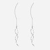 Yousheng 1 Pair Dangle Earrings Curved Long Threader Tassel Bright Luster All-match Decorative Geometric Ladies Twisted Linear Drop Earrings Jewelry