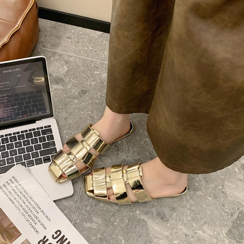 Mode 2025 Mules für Damen Flache Absätze Freizeitschuhe Bequeme Outdoor-Slipper Strandschuhe Sandalen Weiche Sohle Mulles Mujer