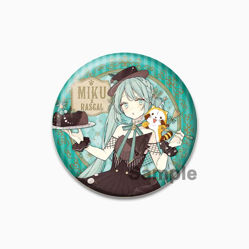

32/44/58 мм Хацунэ Мику аниме круглая брошь ручной работы изысканные эмалированные лацканы для подарочной одежды шляпа аксессуары для рюкзака 32mm