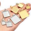 5pcs 10-25mm Inner Size Stainless Steel Square Pendant Cabochon Blank Base Bezel Tray Setting DIY Jewelry Making Accessories