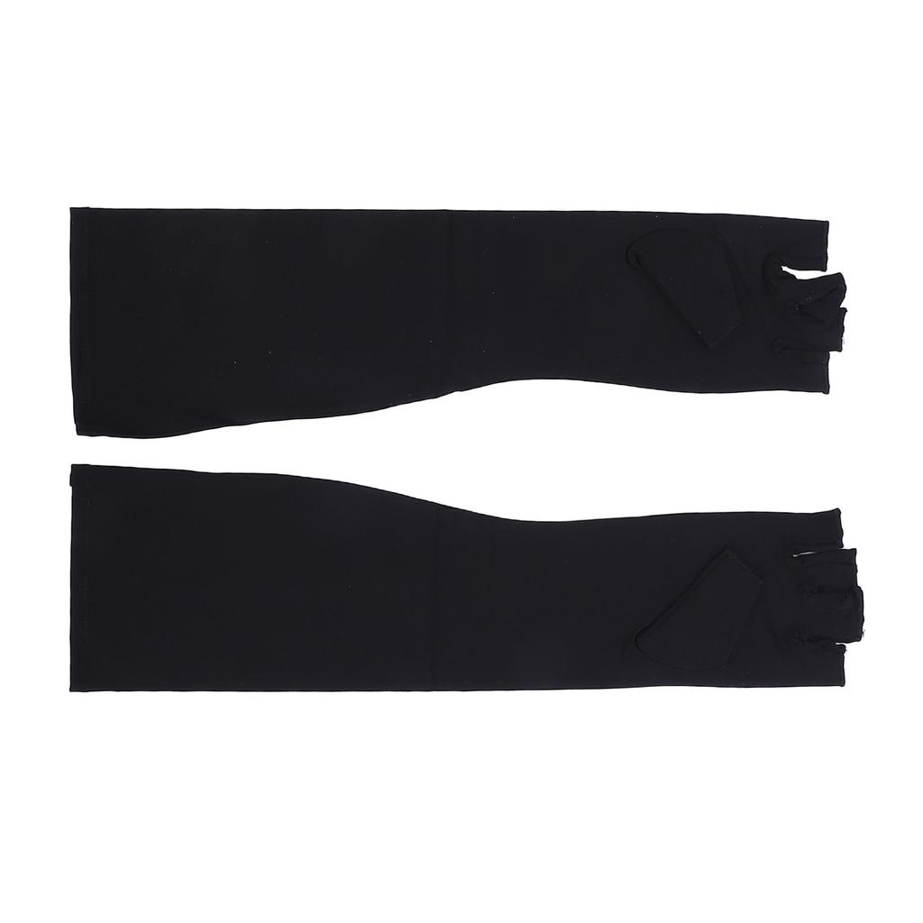 1 Pair Long Copper Gloves Fingerless Breathable Soft Copper Long Compression Gloves Copper Arm Sleev