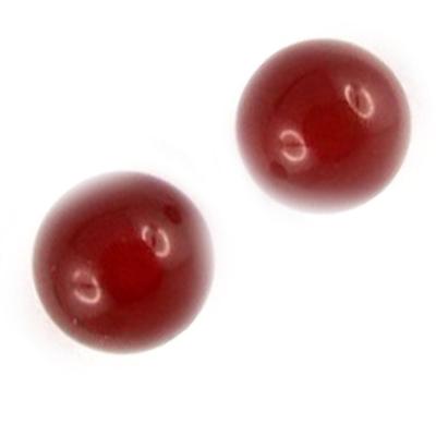 [K9624] - Carnelian Red 'Mineralia' Gold-plated Earrings 6 Mm