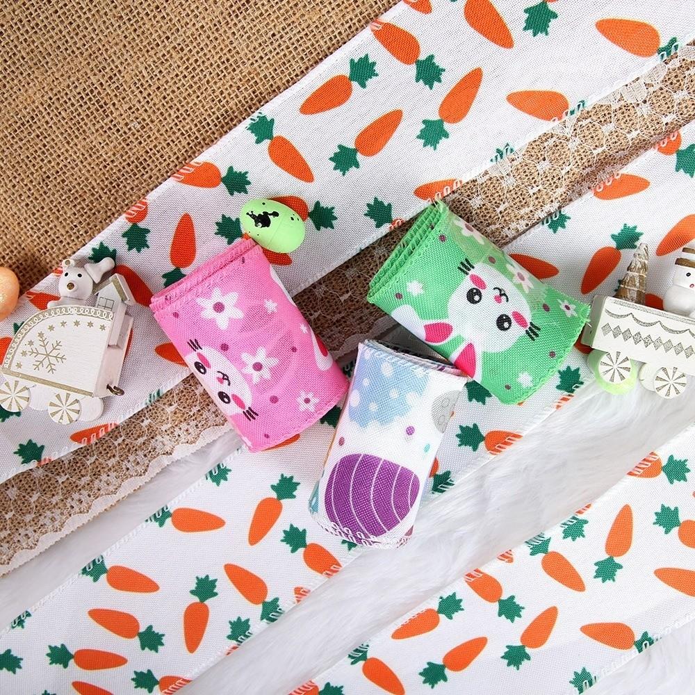 Vibrant Colors Easter Printed Ribbons Cartoon Gift Packaging Ribbon  Easter Baskets
