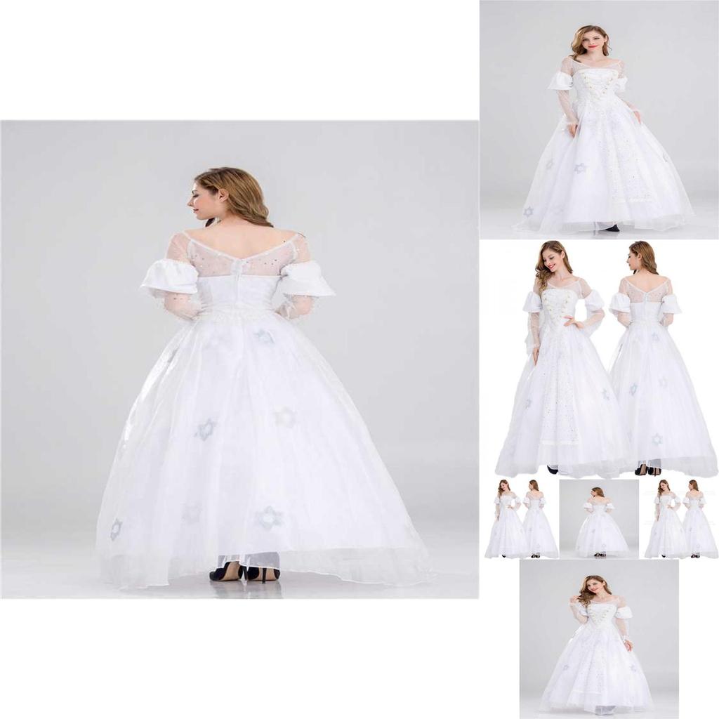 Elegant White Queen Princess Costume For Women With Fantasy Theme And Cosplay Design