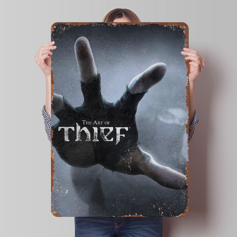 

The Art of Thief Game Cover Tinplate Poster Customized Wall Art Vintage Retro Metal Signs for Wand Deko Mancave Decoration Room 7.9x11.8In(20x30cm)
