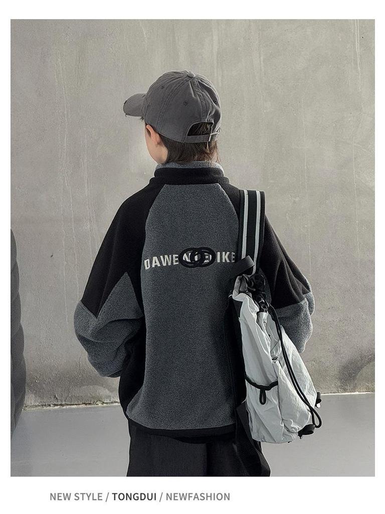 Boys' 2025 Fleece-Lined Waterproof Windproof Autumn/Winter Jacket