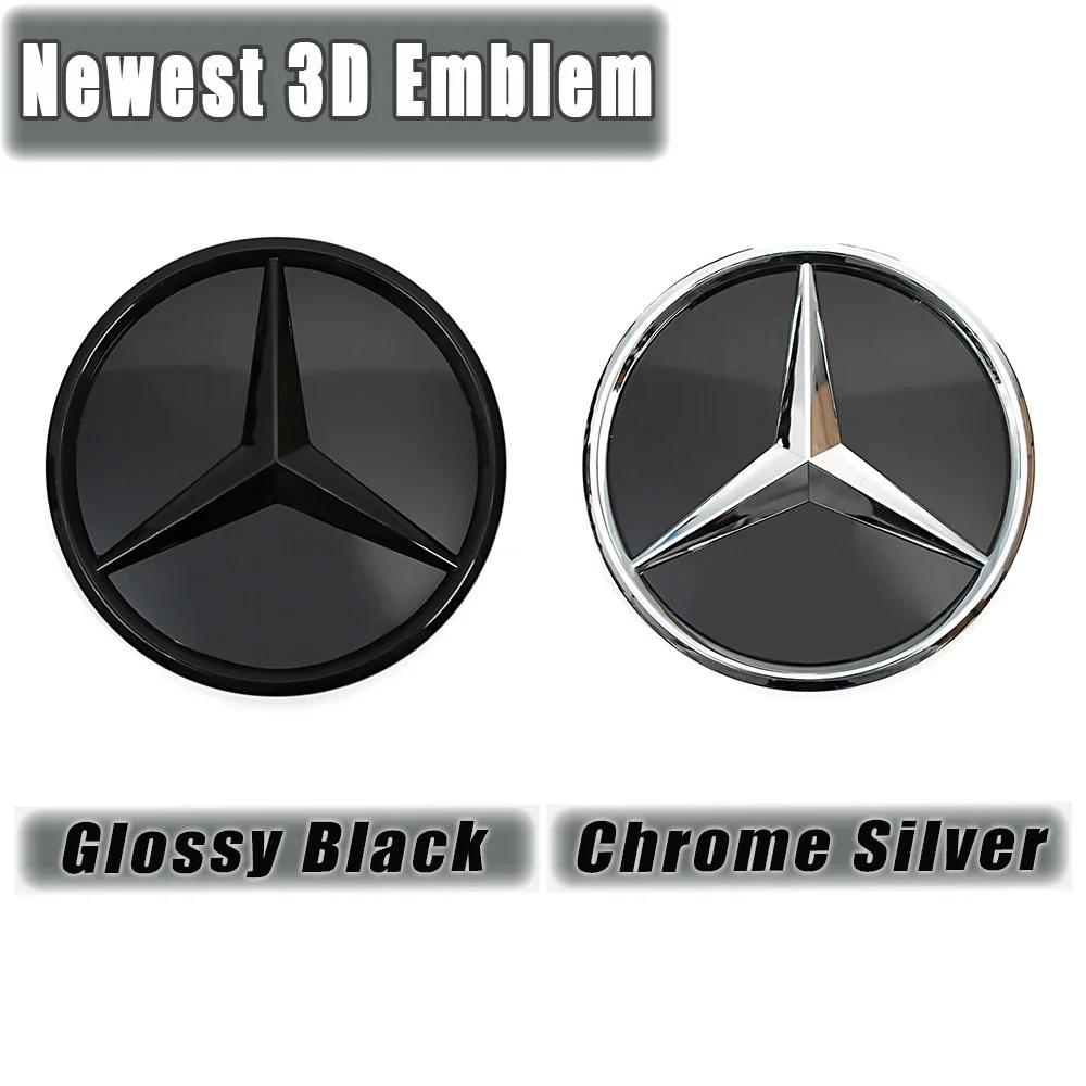 Adesivo de Carro Quente Para Mercedes Benz GLC X253 GLE W167 GLS X167 V W447 Emblema Estrela da Grade Frontal Logotipo Iluminado Preto Brilhante E