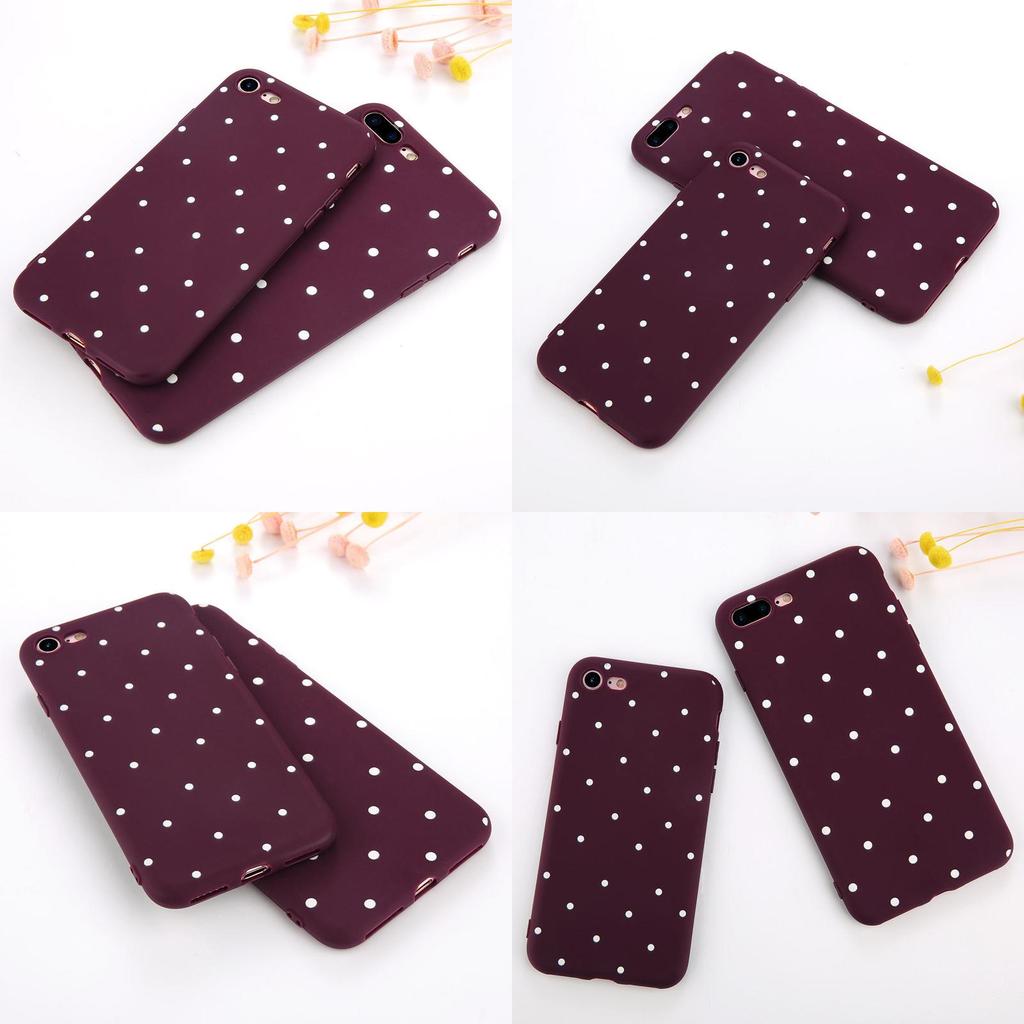 6 For Iphonex 6s 7 8 Plus Slim Shockproof Silicone Polka Dot Soft Tpu Case Cover