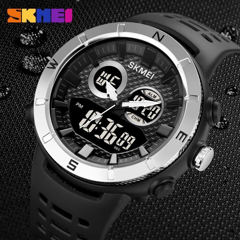 Cool trend multi-functional men's dual display waterproof luminous field training electronic watch