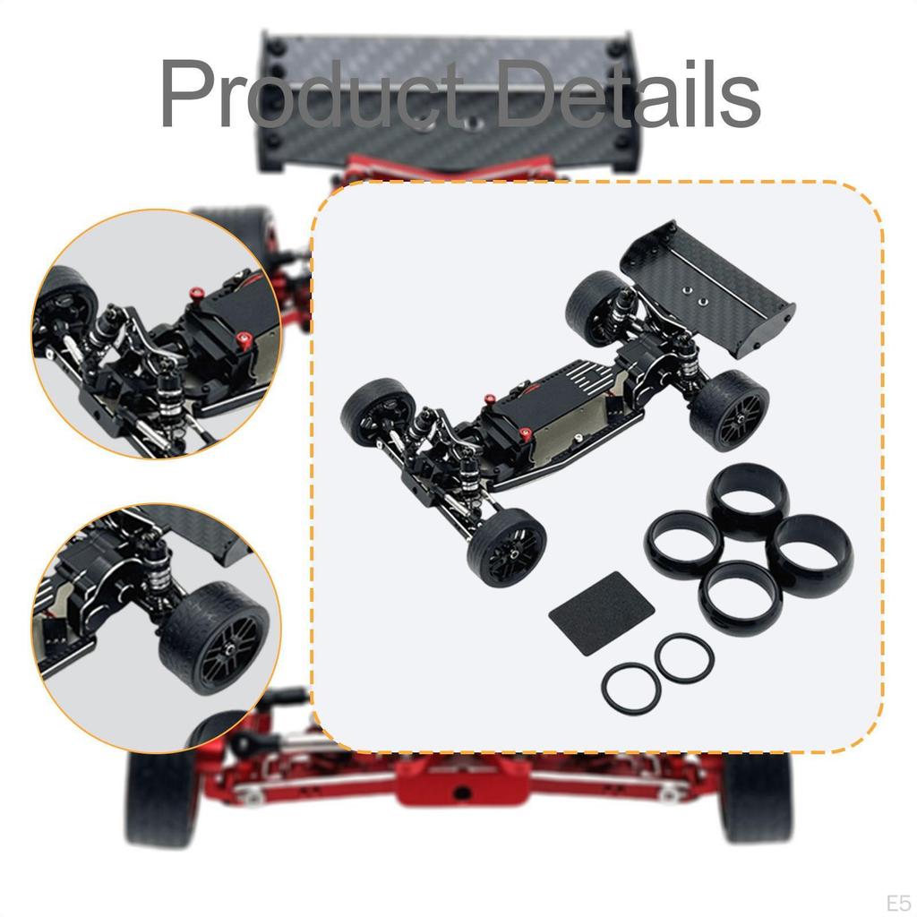Car Body Chassis Frame Kit Carbon Fiber Replacement Aluminum Sturdy for 1:24 DIY Accs