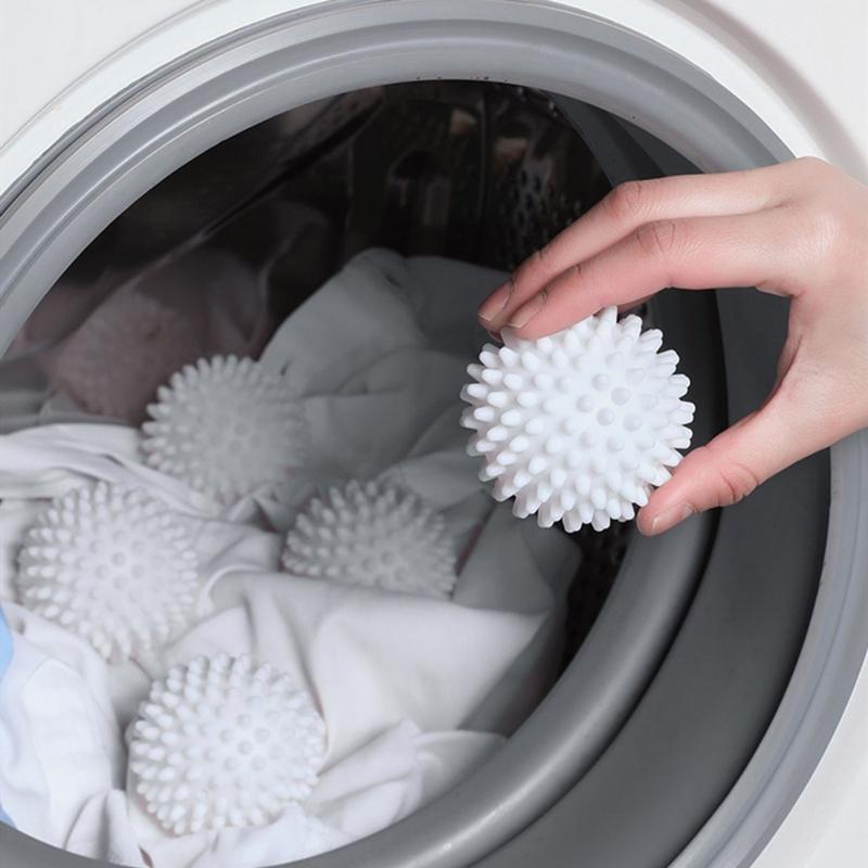 4 Pieces Circular Pure White Magic Cleaning Drum TPR Anti-Winding Laundry Ball Washing Machine for Dirt Removal and Knotting