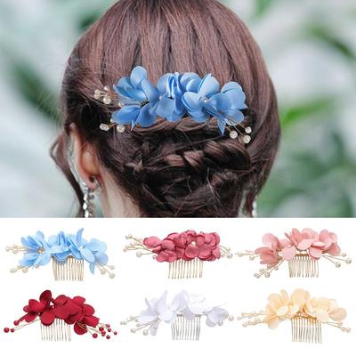 Beautiful Crystal Hair Jewelry Bridal Clips Hair Combs Red Flower Hair Pin  Bridesmaid Tiara
