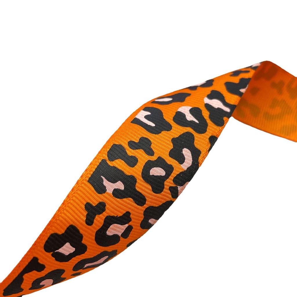 Mingxin Valentine's Day DIY Jewelry Ribbon with Peach Hearts & Leopard Print