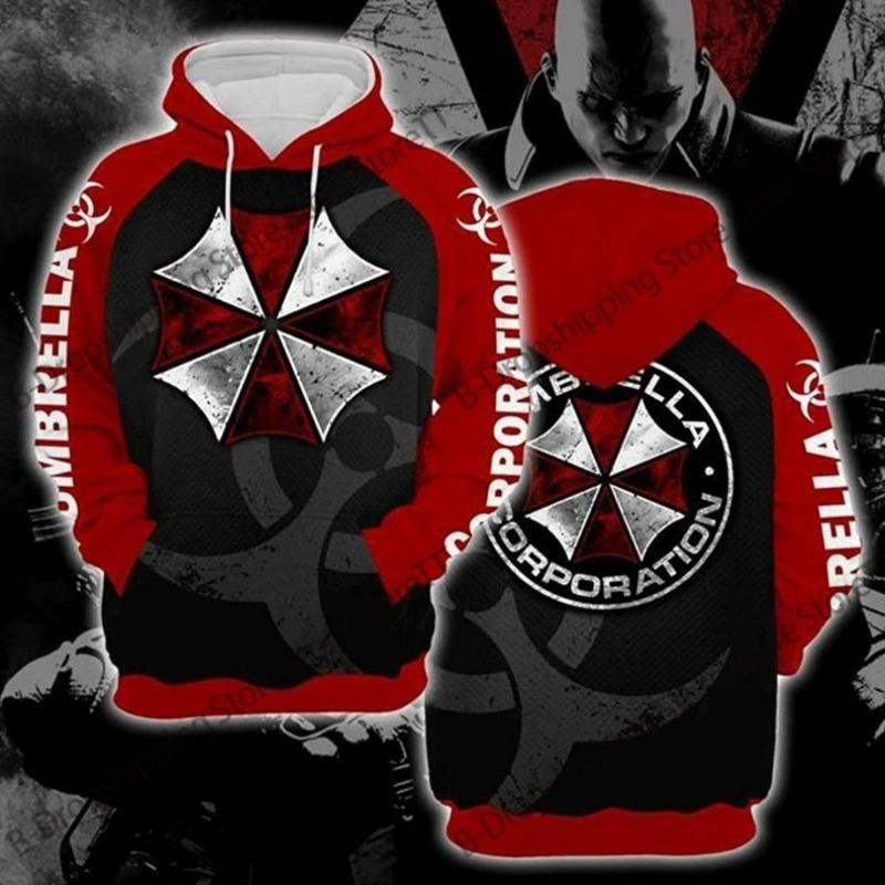 Resident Evil 3D potisk mikina s kapucí pánská dámská módní mikiny ležérní mikina svetr Harajuku kabát unisex sudaderas pánské oblečení