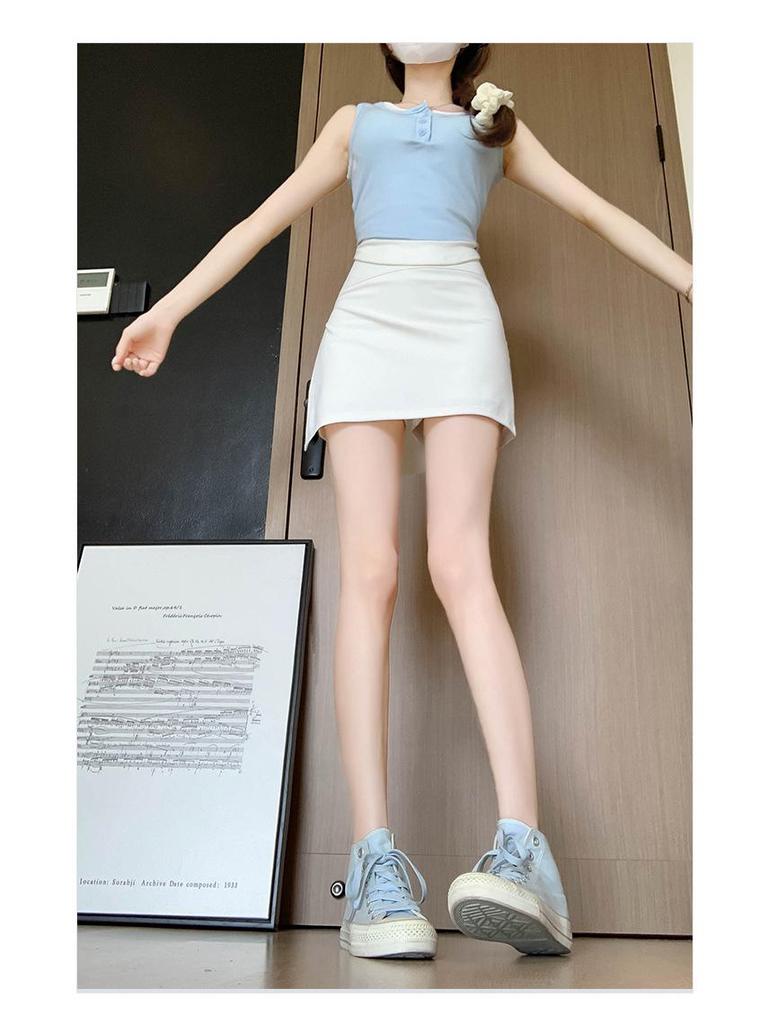 2024 Douyin High Waist Slimming A-line Bodycon Midi Skirt for Women