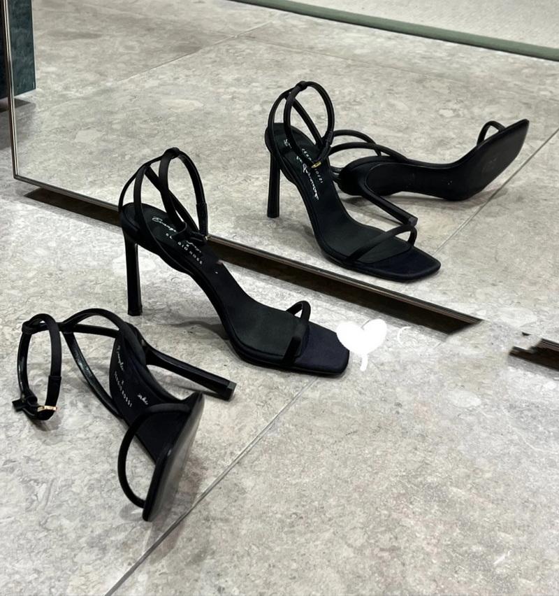 Fashion FHC New Women High Heels Sandals,Square Toe Summer Shoes,Ankle Buckle Strap,French Style,Size 35-39,Black,Dropship