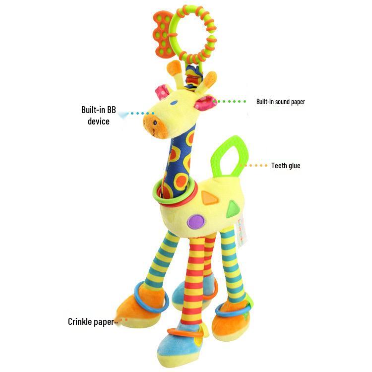 Happy Monkey Giraffe Stroller Hanging Soothing Toy for Newborns
