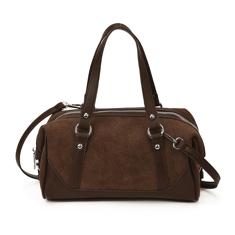 

Casual Large Capaci Suede Bag Women New Retro Brown Commuter Shoulder Bag Pillow Bag Purses and Handbags кофейный