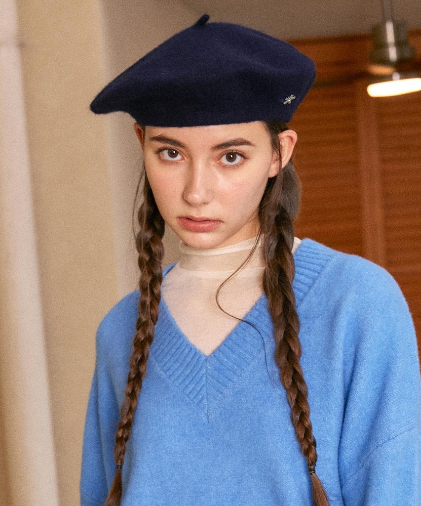 Elkebeullum Adorable Wool Navy Beret
