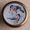 Retro Round Bird Print Knob Door Drawer Pull Bin Pattern 3