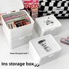 Pure White Flip-top Storage Box for Cards, Card Organizer, Card Storage Material, Dust-proof Storage, Desktop Stationery Organizer Box